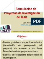 Taller Formulación Proyectos Investigación - UNAM 2017