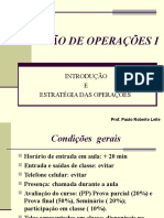 Gestão de Operações I: Introdução e Estratégia