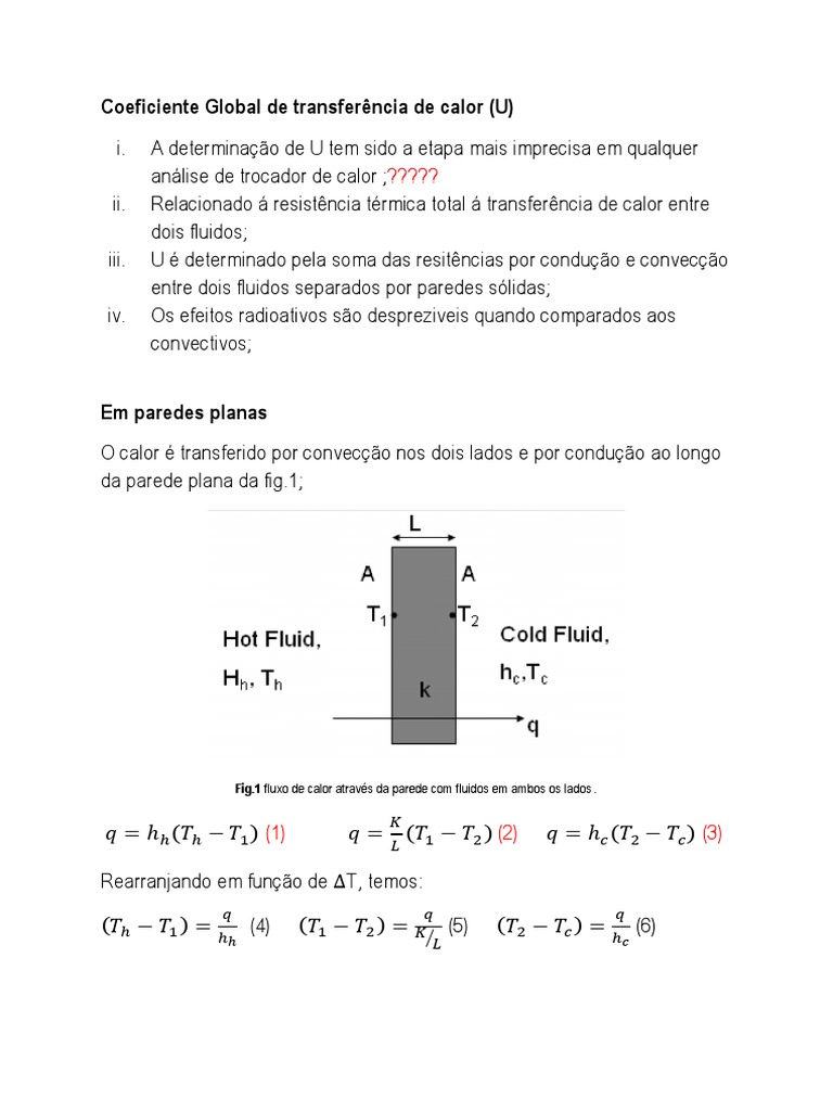 Taxa De Transferência De Calor Formula