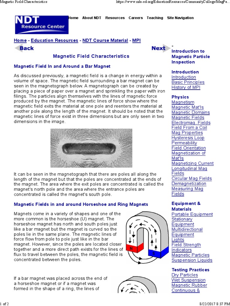 Characteristics of Magnetic Fields | PDF | Magnet | Magnetic Field