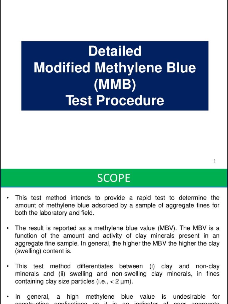 Modified Methylene Blue Test PDF | PDF