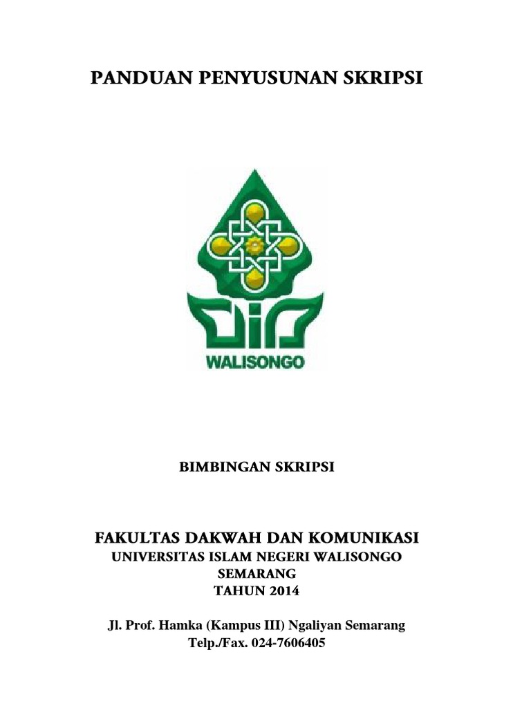 Panduan Penyusunan Skripsi Fakultas Dakwah Dan Komunikasi Uin Walisongo