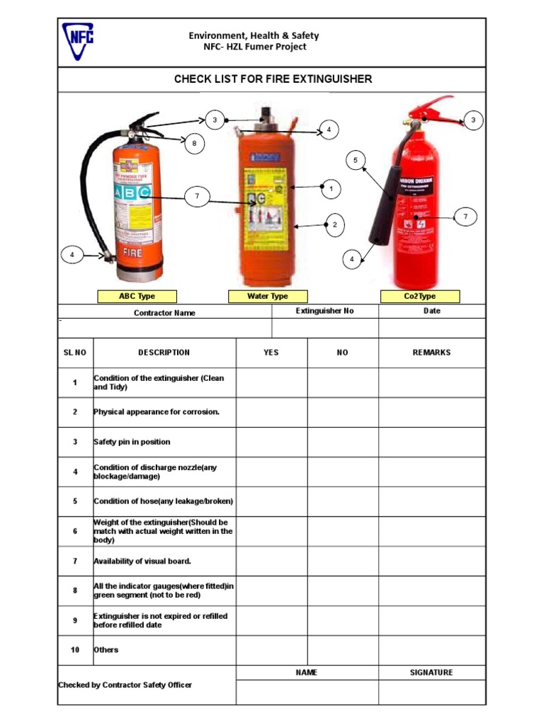 07 Check List for Fire Extinguisher