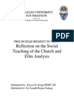 Reflection On The Social Teaching of The Church and Film Analysis