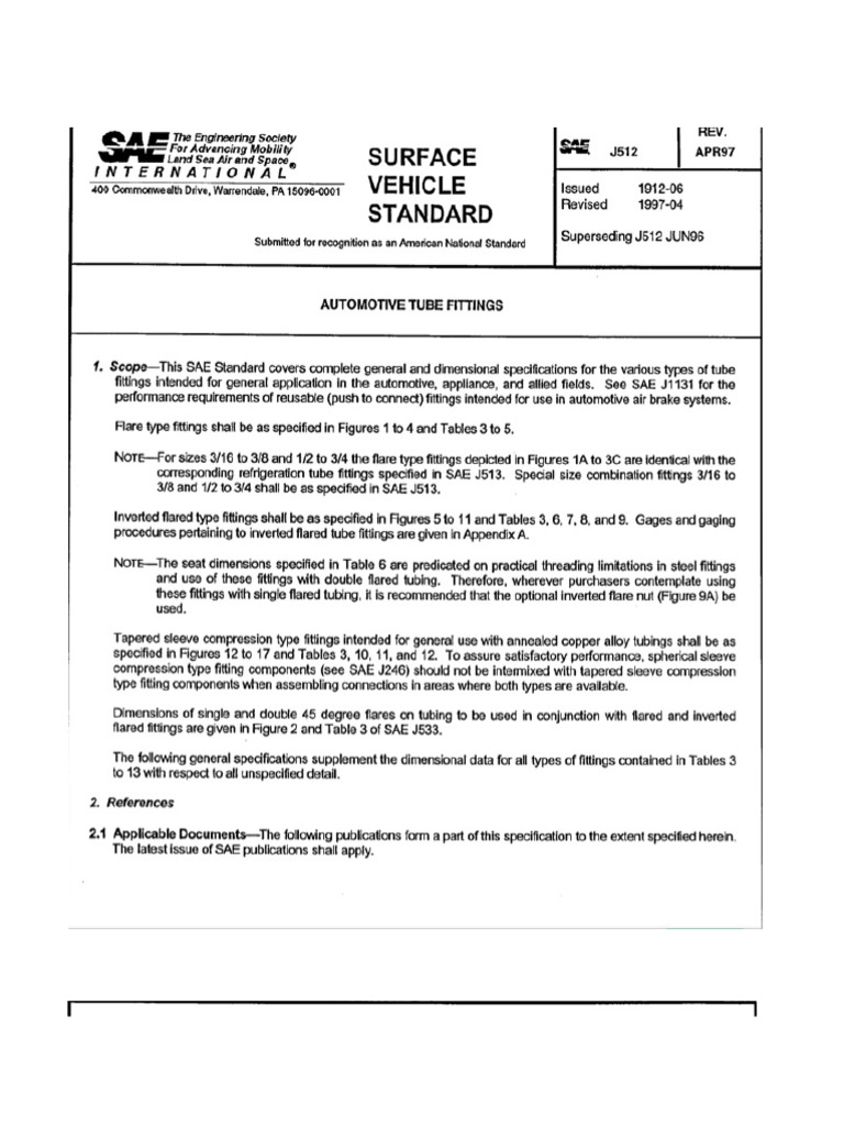Sae J512 1996 | PDF