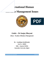 International Human Resource Management Issues: Guide: - DR Sanjay Bhayani