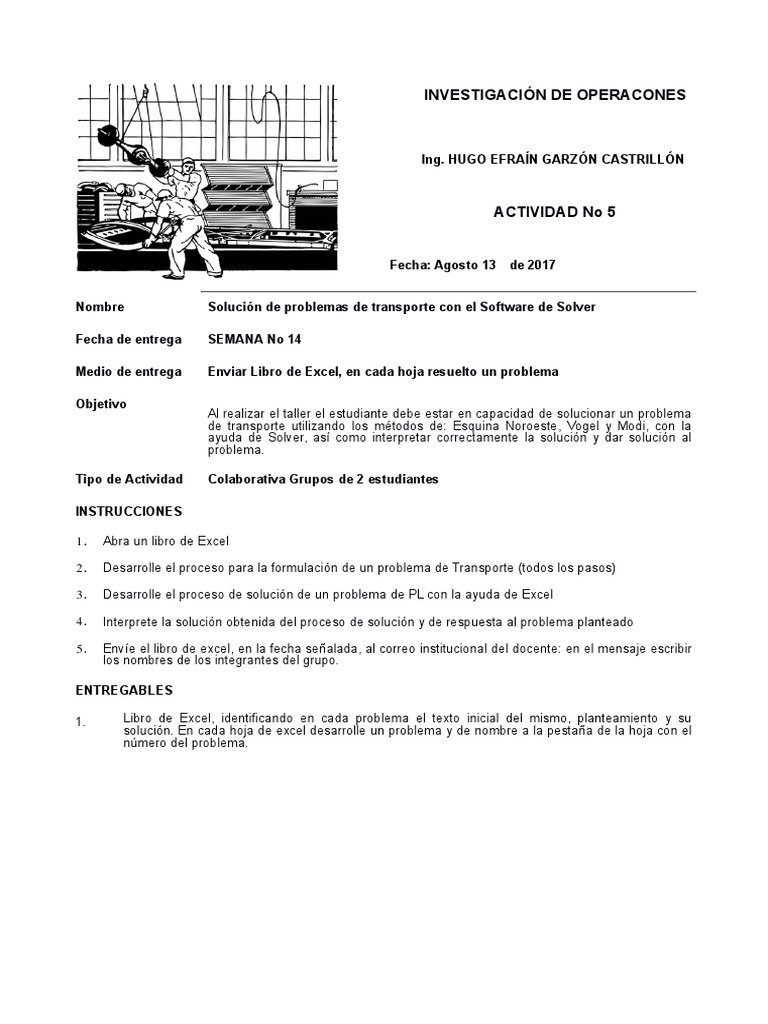 Solución de Problemas de Transporte con Excel | PDF | Transporte ...