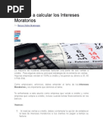 Aprende a Calcular Los Intereses Moratorios