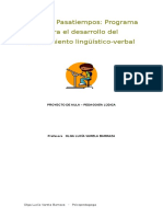 Juegos y Pasatiempos Programa para El Desarrollo Del Pensamiento Linguistico Verbal