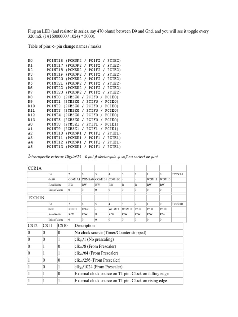 Arduino Note | PDF | Mode (Statistics) | Timer