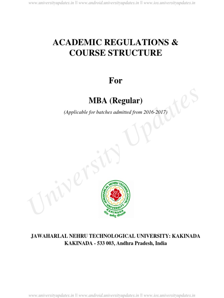 JNTUK MBA Course Structure 2016-2025 | PDF | Human Resource Management ...