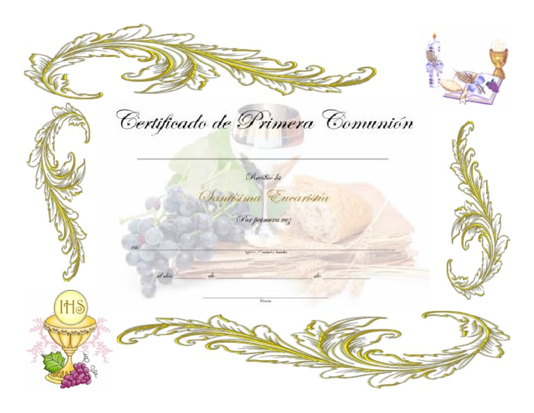 Certificado de Comunion PDF