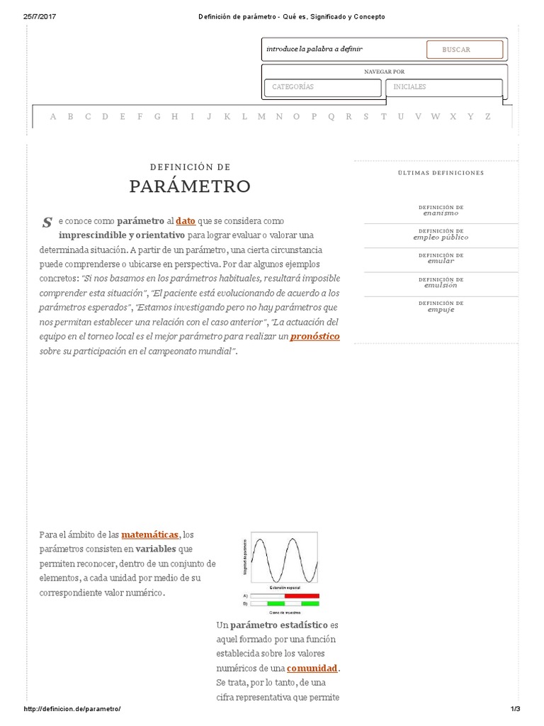 Definición de Parámetro - Qué Es, Significado y Concepto PDF | Lenguaje ...