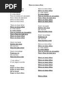 Elevo Os Meus Olhos-letra