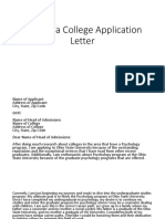Writing A College Application Letter