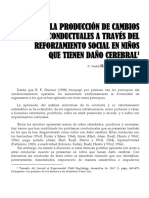 La Producción de Cambios Conductuales A Través Del Reforzamiento Social en Niños Que Tienen Daño Cerebral