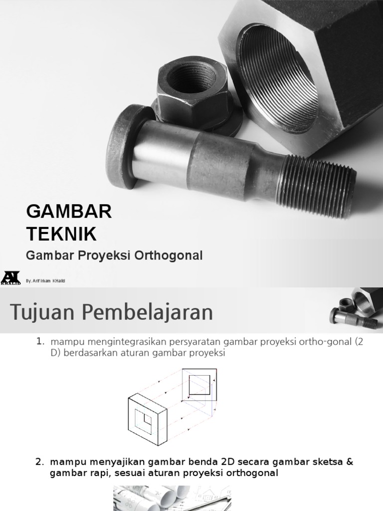 Gambar Proyeksi Orthogonal Teknik | PDF | Metode & Bahan Ajar
