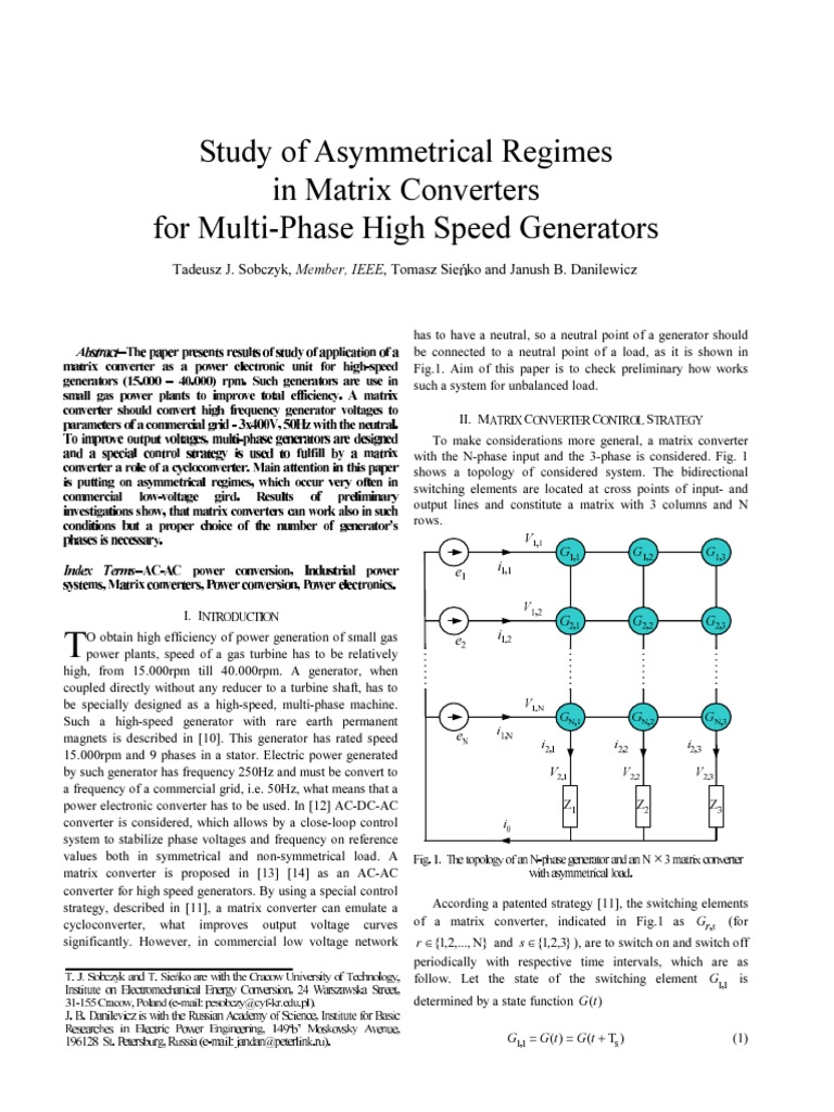Multi-Phase Matrix Power Generators | PDF | Electric Generator | Power ...