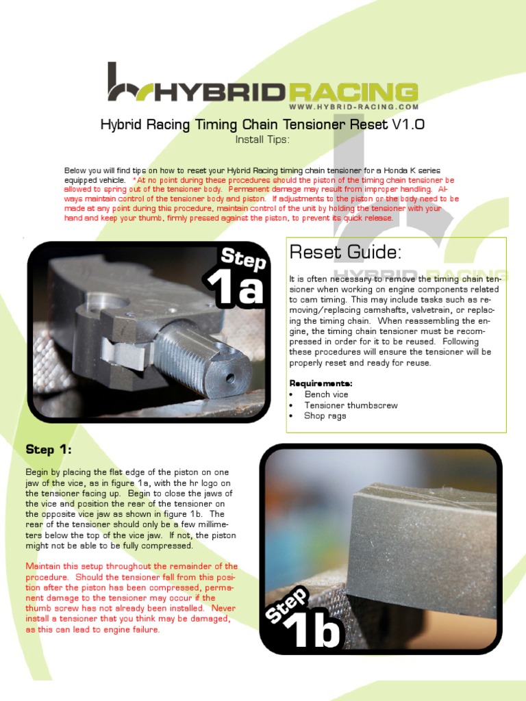 Timing Chain Tensioner Reset PDF Piston Screw