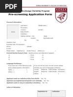 Pre-Screening Application Form: KU Medical Exchange Clerkship Program