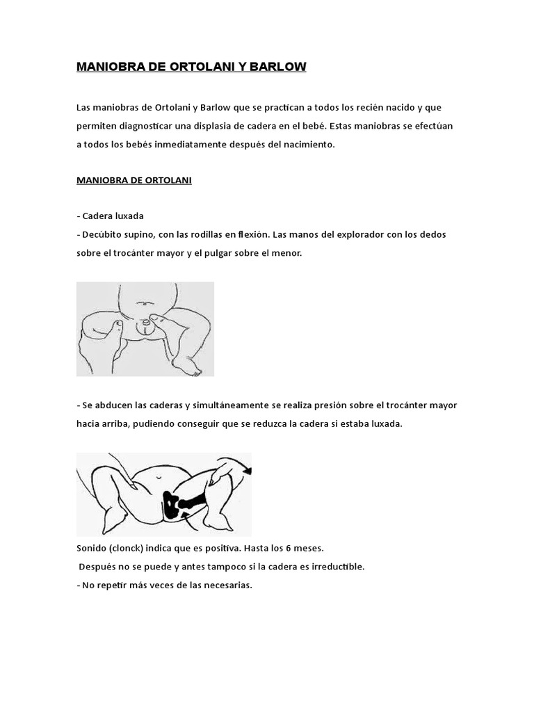 Las maniobras de Ortolani y Barlow, una herramienta clave para detectar