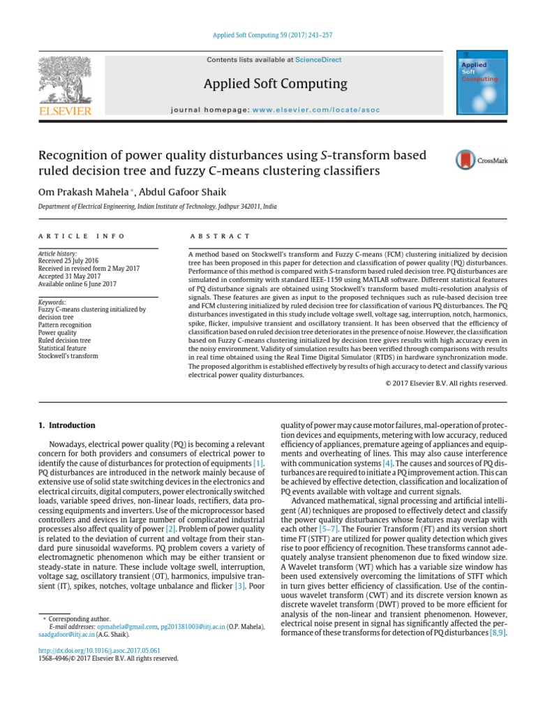 Power Quality Recognition | PDF | Amplitude | Wavelet