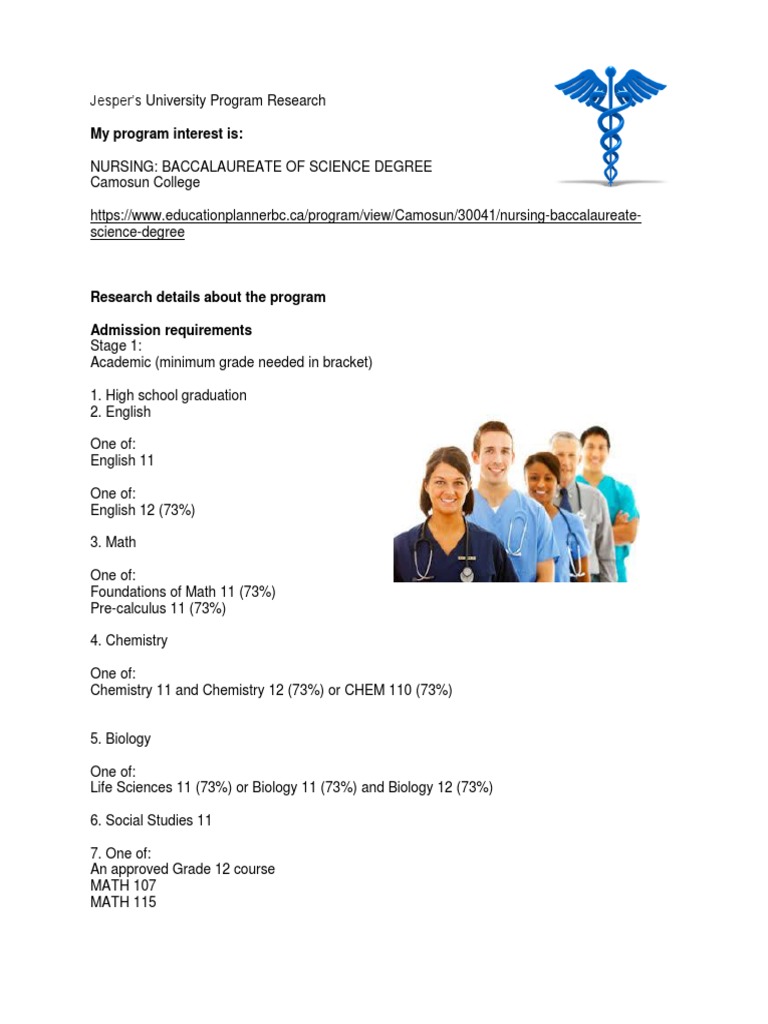 Camosun College Nursing Program Guide | PDF
