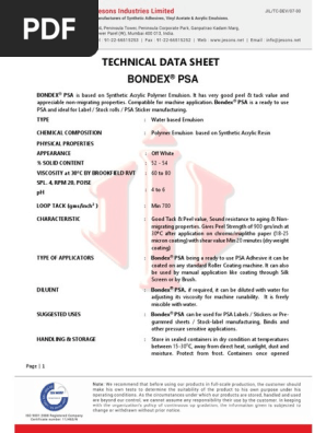 TDS Adhesives  PSA