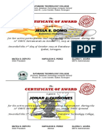 Jessa E. Domo: Certificate of Award