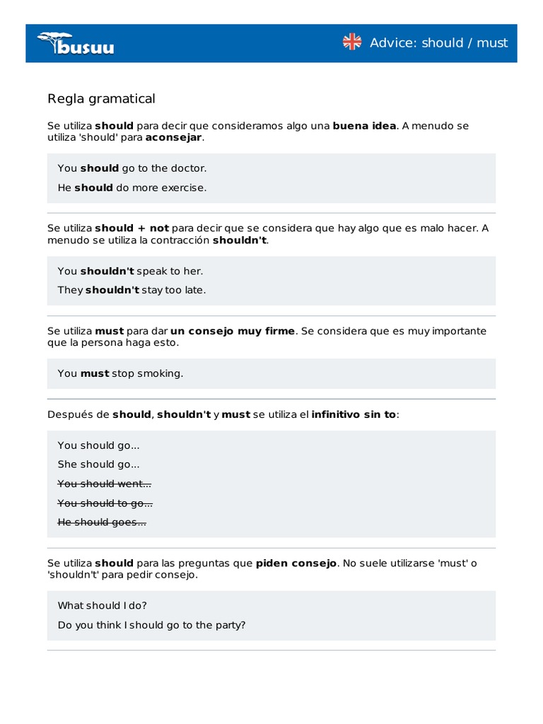5 - Should-Must - Inglés A21 | PDF
