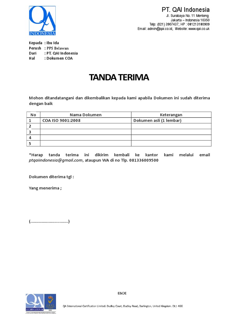 Tanda Terima Pdf