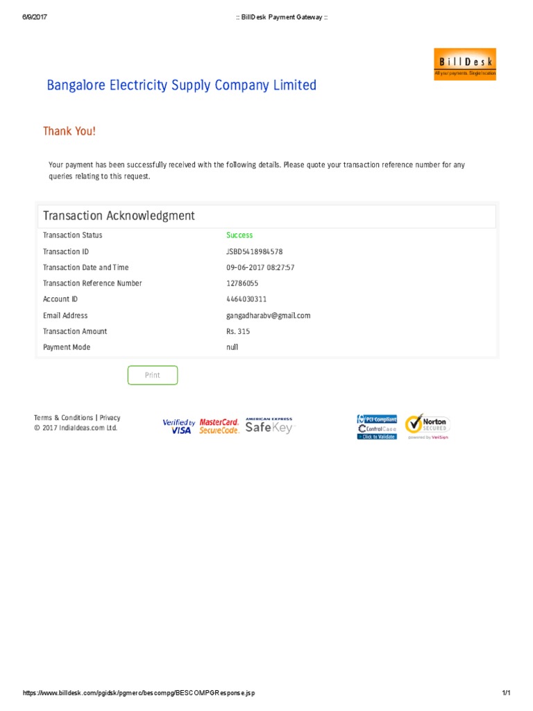 Bangalore Electricity Supply Company Limited Thank You! PDF Computing Business