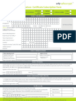 Digital Signature Certificate Subscription Form