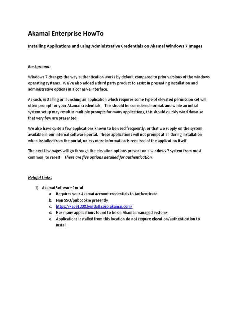 Akamai Windows 7 App Installation Guide | PDF | Command Line Interface ...