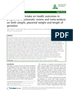 Fekete - Effect of Folate Intake On Health Outcomes in Pregnancy A Systematic Review and Meta-Analysis On Birth Weight, Placental Weight and Length of Gestation