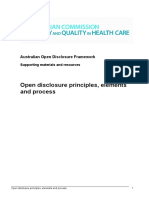 Open Disclosure Principles Elements and Process