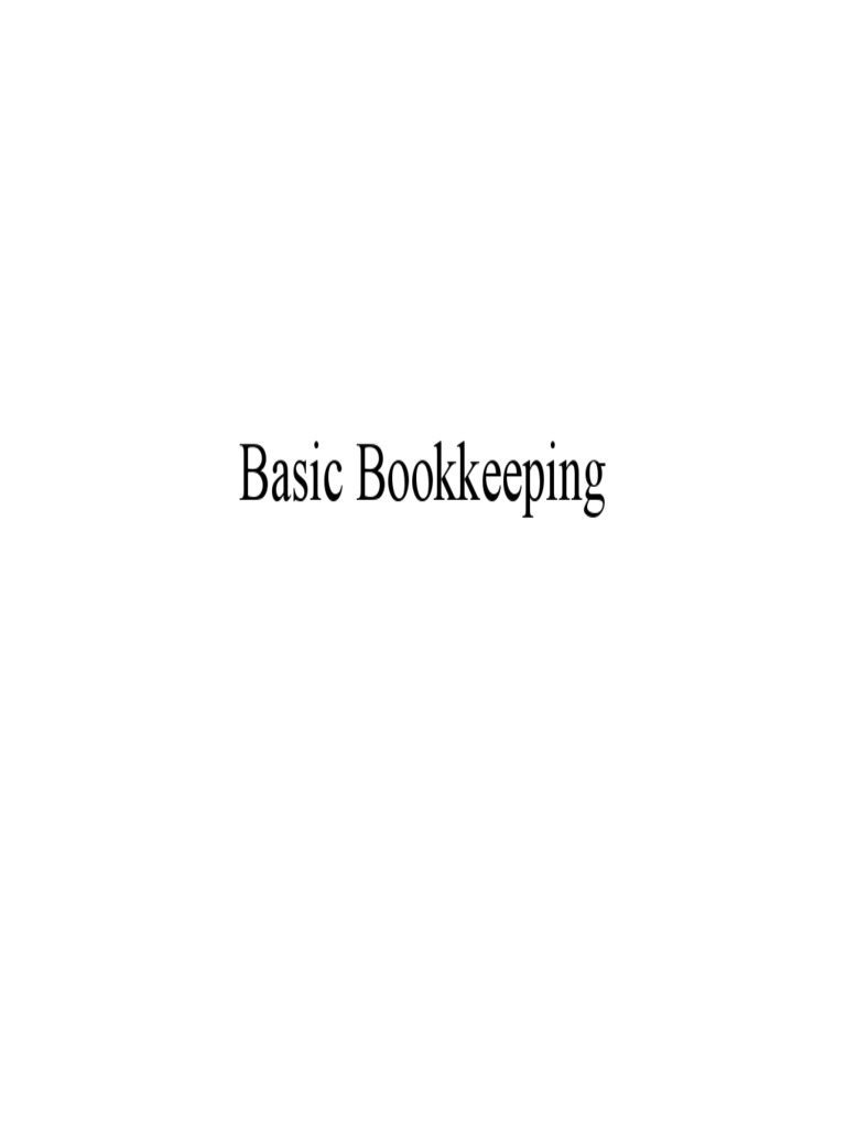 Basic Bookkeeping PDF Debits And Credits Balance Sheet