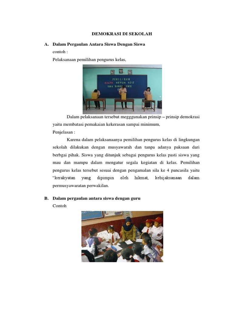 Contoh Pelaksanaan Demokrasi Di Sekolah - Aneka Macam Contoh