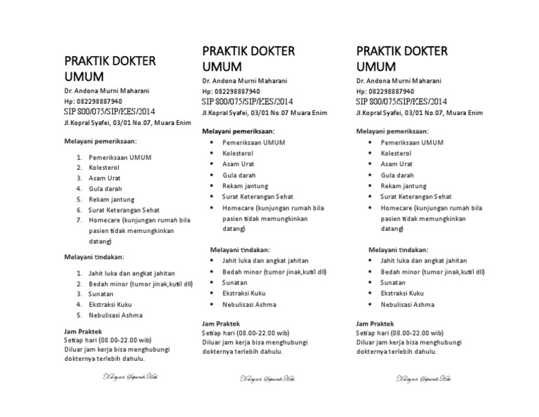 Praktik Dokter Umum Praktik Dokter Umum Praktik Dokter
