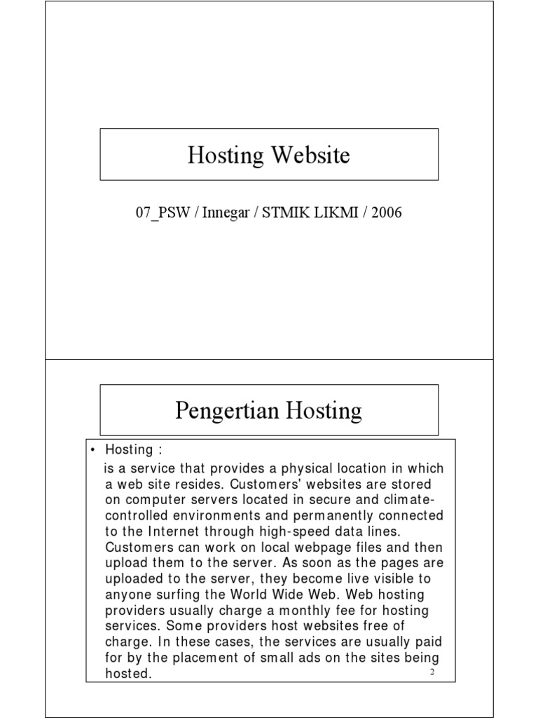 Understanding Web Hosting Services | PDF