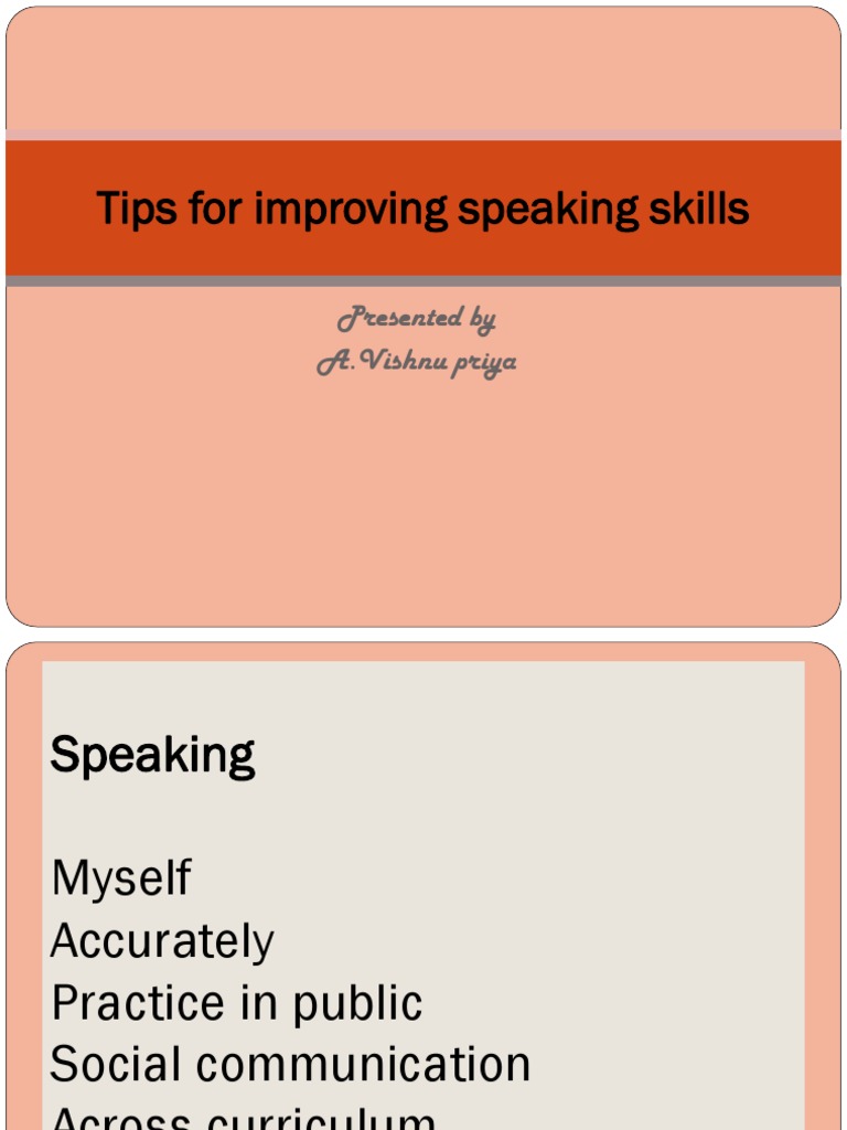 Tips to Enhance English Speaking Skills | PDF | English Language ...