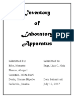 Inventory of Laboratory Apparatus