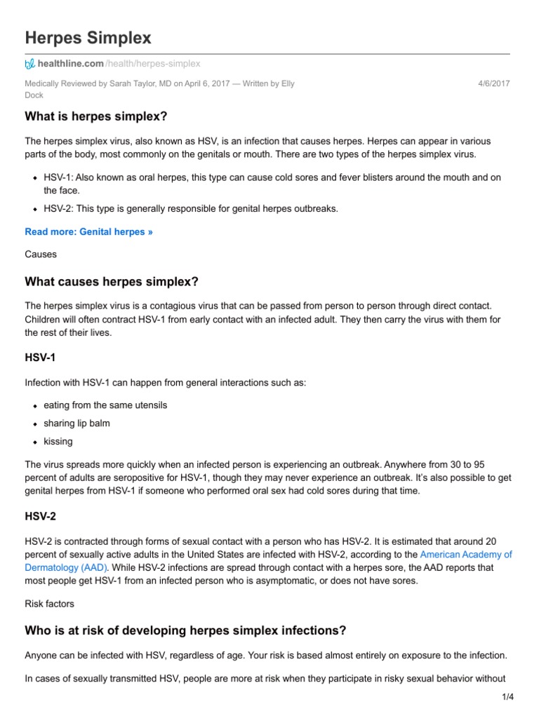 Herpes Simplex | PDF | Herpes Simplex | Sexually Transmitted Infection