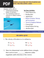 Relative-Motion Analysis of Two Particles Using Translating Axes