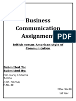 Business Communication Assignmen1 Front Page