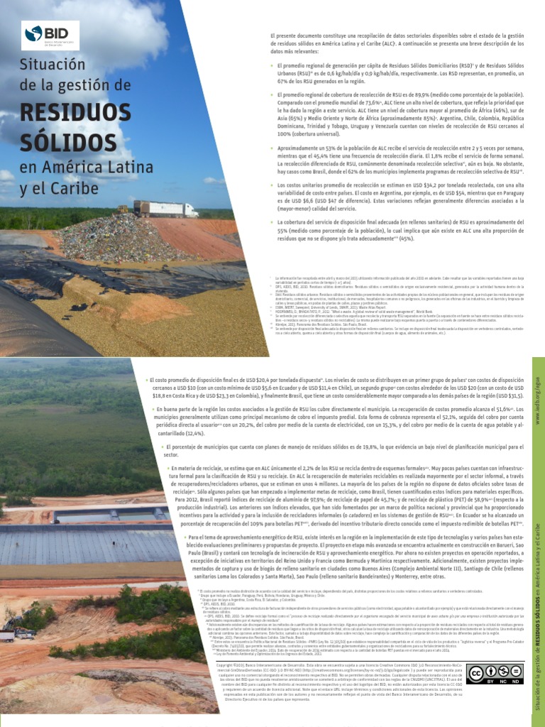 Situacion de La Gestion de Residuos Solidos en America Latina y El ...