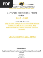 11 Grade Instructional Pacing Guide: High School Georgia Standards of Excellence American Literature Curriculum Map