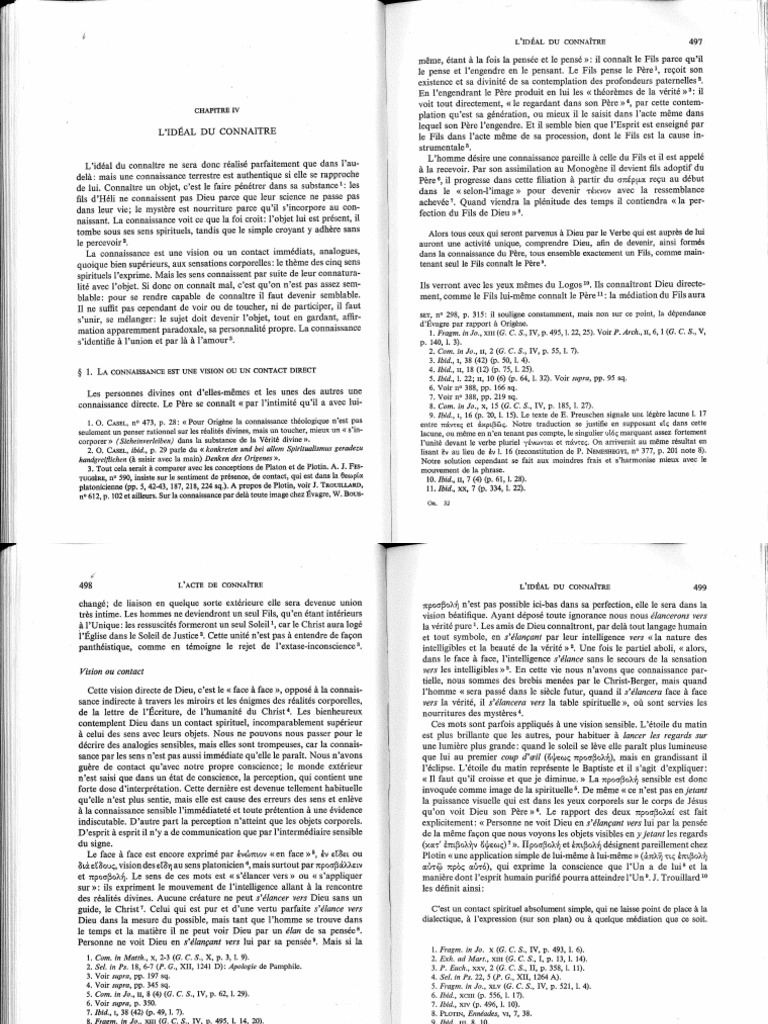 Crouzel Origène Connaisance Myistique 7 | PDF