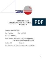 Tensile Test Mechanics of Materials Lab MEMD221