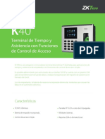 Terminal de Tiempo y Asistencia Con Funciones de Control de Acceso